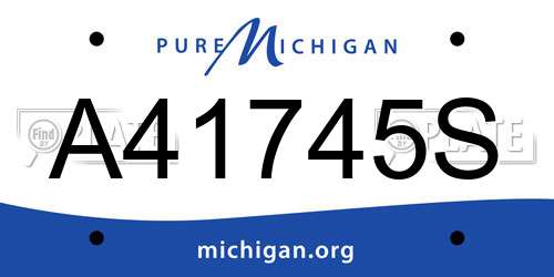 A41745S Michigan License Plate