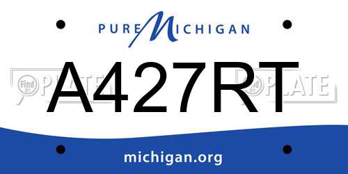 A427RT Michigan License Plate