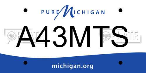 A43MTS Michigan License Plate