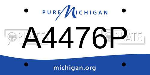 A4476P Michigan License Plate