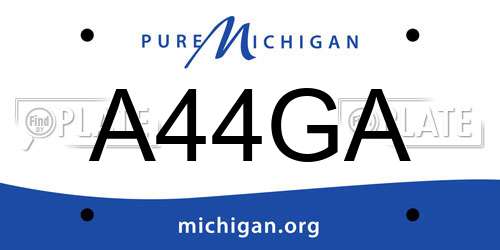 A44GA Michigan License Plate