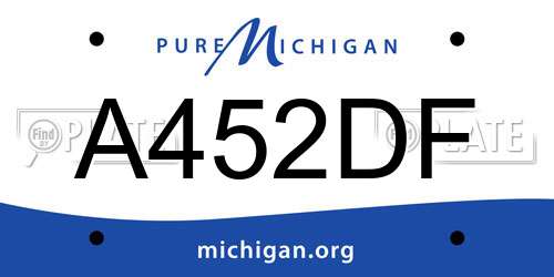 A452DF Michigan License Plate
