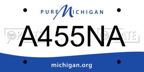 A455NA Michigan License Plate