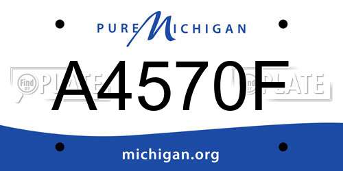 A4570F Michigan License Plate