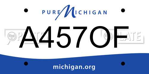 A457OF Michigan License Plate
