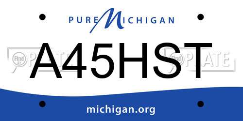 A45HST Michigan License Plate
