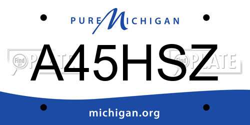 A45HSZ Michigan License Plate