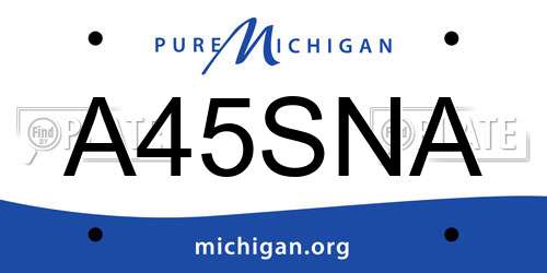 A45SNA Michigan License Plate