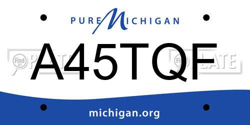 A45TQF Michigan License Plate