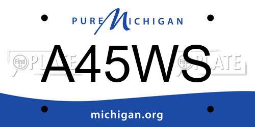 A45WS Michigan License Plate