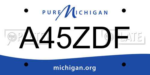 A45ZDF Michigan License Plate