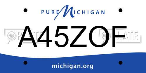 A45ZOF Michigan License Plate