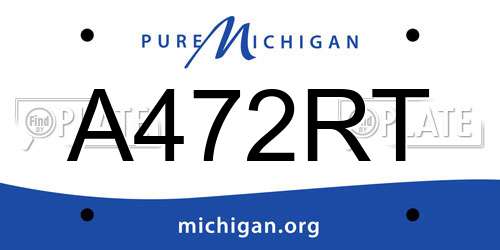 A472RT Michigan License Plate