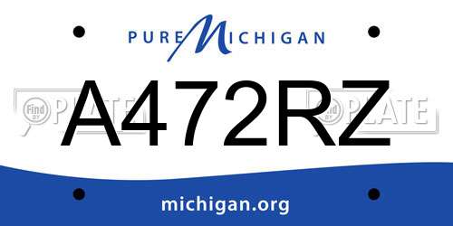 A472RZ Michigan License Plate
