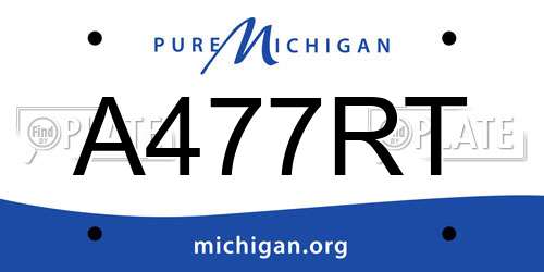 A477RT Michigan License Plate