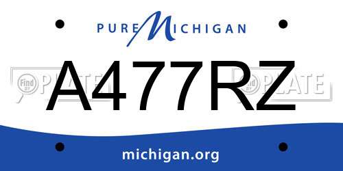 A477RZ Michigan License Plate