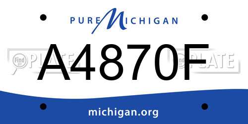 A4870F Michigan License Plate