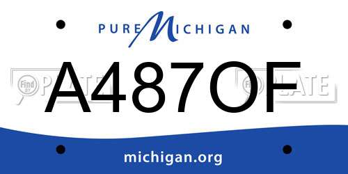 A487OF Michigan License Plate