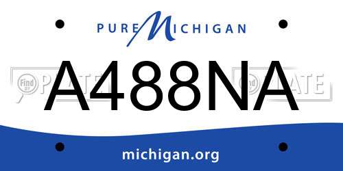 A488NA Michigan License Plate