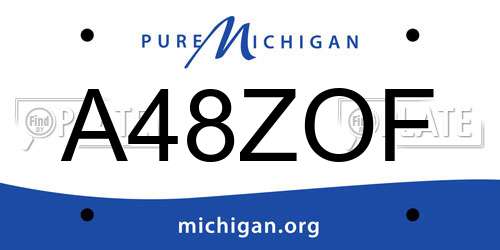 A48ZOF Michigan License Plate