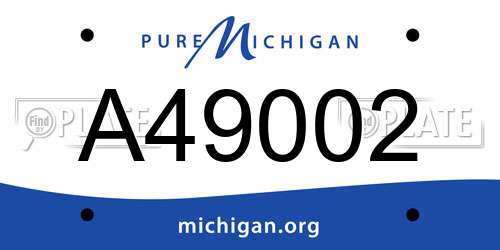A49002 Michigan License Plate