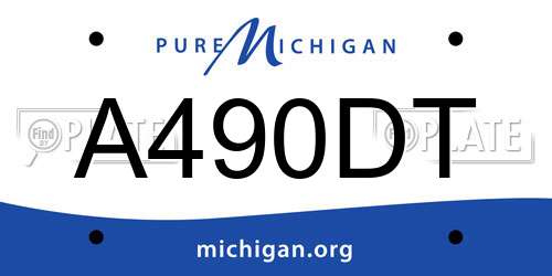 A490DT Michigan License Plate