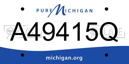 A49415Q Michigan License Plate