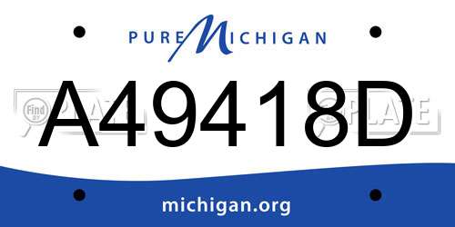 A49418D Michigan License Plate
