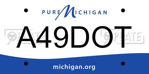 A49DOT Michigan License Plate