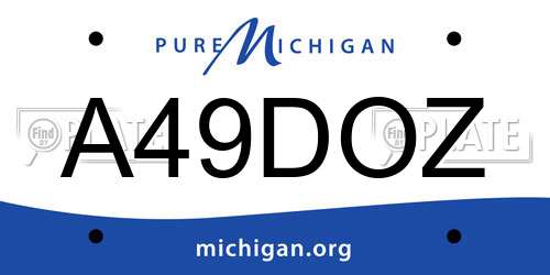 A49DOZ Michigan License Plate