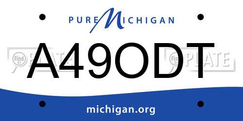 A49ODT Michigan License Plate