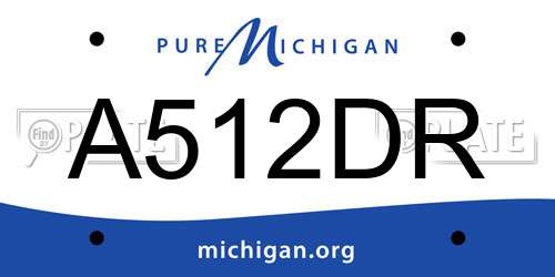 A512DR Michigan License Plate