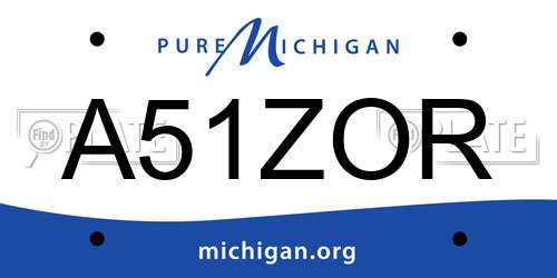 A51ZOR Michigan License Plate