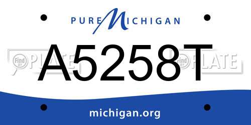 A5258T Michigan License Plate