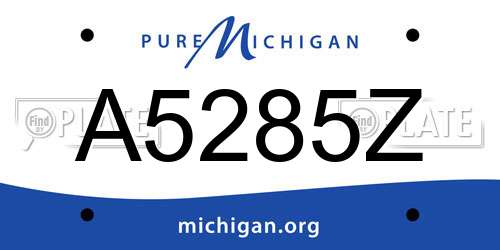 A5285Z Michigan License Plate