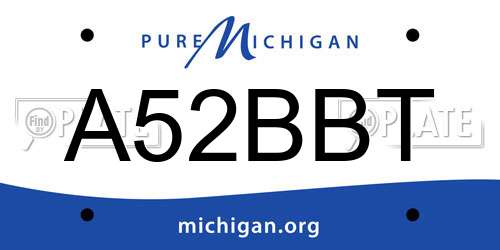 A52BBT Michigan License Plate