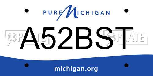 A52BST Michigan License Plate