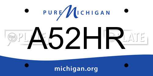 A52HR Michigan License Plate