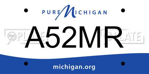 A52MR Michigan License Plate