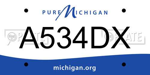 A534DX Michigan License Plate