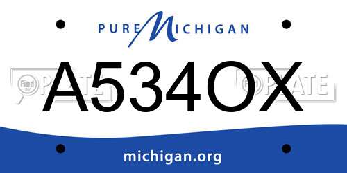 A534OX Michigan License Plate