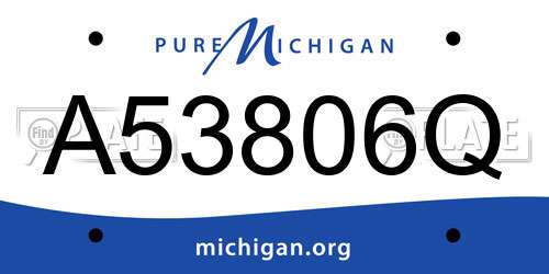 A53806Q Michigan License Plate