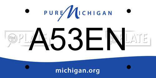 A53EN Michigan License Plate