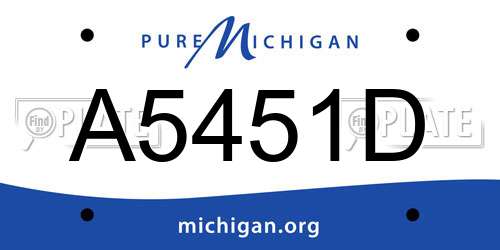 A5451D Michigan License Plate