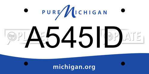 A545ID Michigan License Plate
