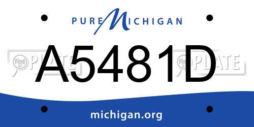A5481D Michigan License Plate