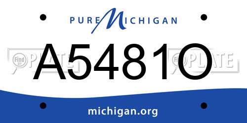 A5481O Michigan License Plate