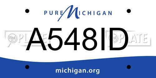 A548ID Michigan License Plate