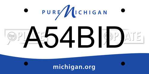 A54BID Michigan License Plate