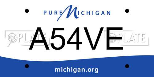 A54VE Michigan License Plate